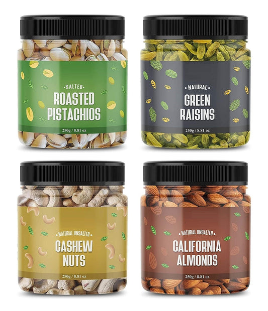 Dry Fruits Combo Pack - (250g * 4) 1kg (Almonds, Cashews, Pistachios, Raisins) - Dry Fruits